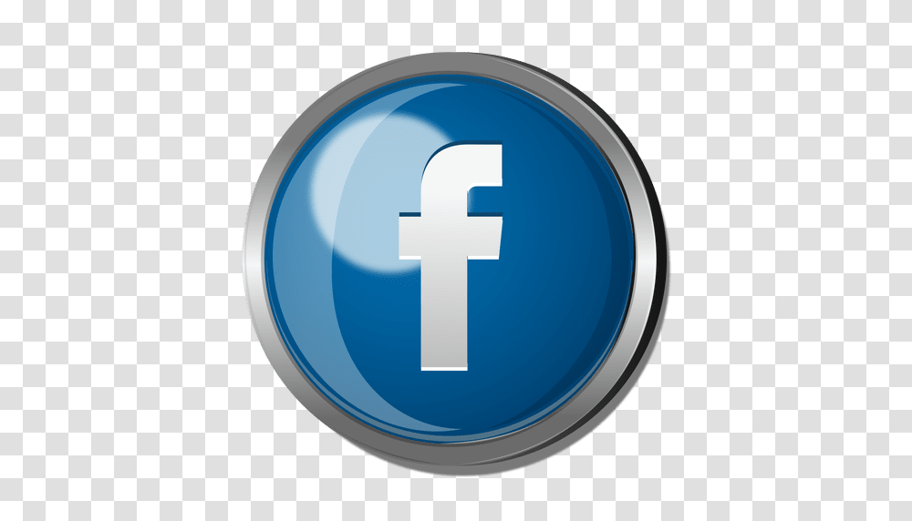 Facebook Round Metal Button, Logo, Trademark Transparent Png