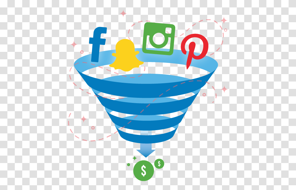 Facebook Snapchat Instagram And Icons Funnel Of Social Media Icons, Birthday Cake, Beverage Transparent Png