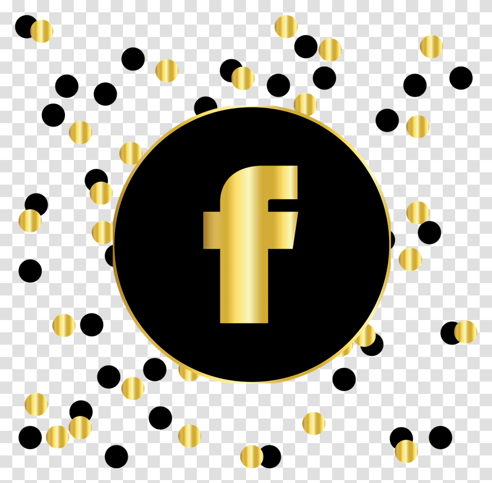 Facebook Social Media Icons Instagram Highlight Icons Black And Gold Free, Confetti, Paper, Lamp, Text Transparent Png