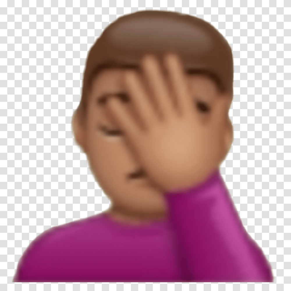 Facepalm Whatsapp Smileys Toddler, Person, Human, Figurine, Head Transparent Png
