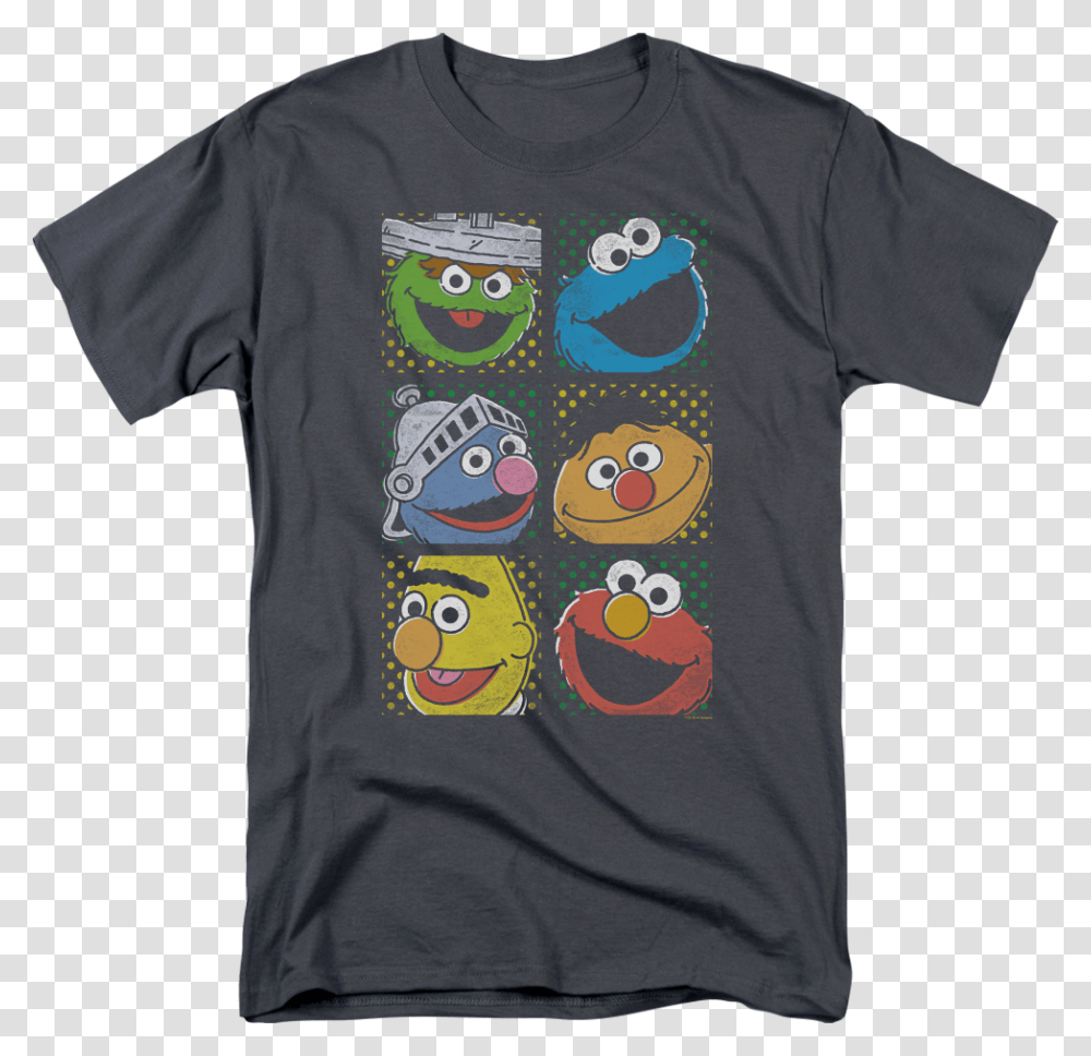 Faces Of Sesame Street T Shirt Judge Dredd Mens Shirt, Apparel, T-Shirt, Bird Transparent Png