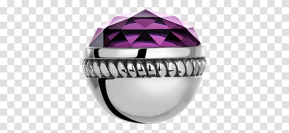 Faceted Amethyst Glass Bangle Ball For Use On Dbw Interchangeable Engagement Ring, Ornament, Gemstone, Jewelry, Accessories Transparent Png