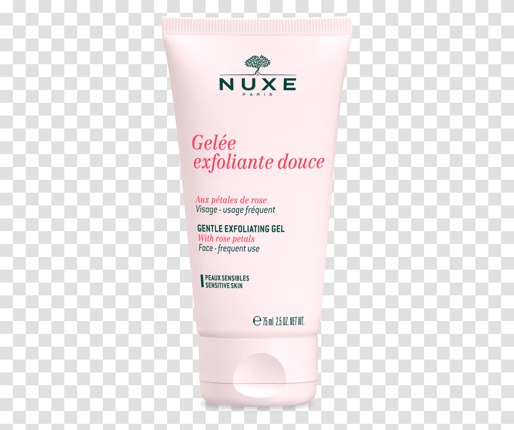 Facial Exfoliating Gel With Rose Petals QuotData Nuxe Clarifying Faceampneck Sens, Bottle, Lotion, Sunscreen, Cosmetics Transparent Png