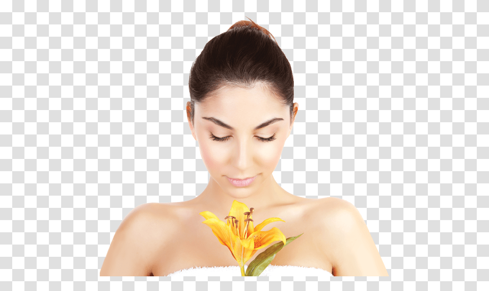 Facials Solana Day Spa Beauty Face With Flower, Plant, Person, Skin, Lily Transparent Png