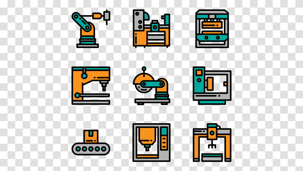 Factory Clipart Factory Machine Factory Machinery Icons, Pac Man, Bus, Vehicle, Transportation Transparent Png