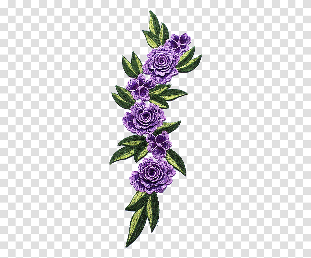 Factory Custom Free Flower Embroidered Purple Embroidered Rose, Plant, Dahlia, Acanthaceae, Pattern Transparent Png