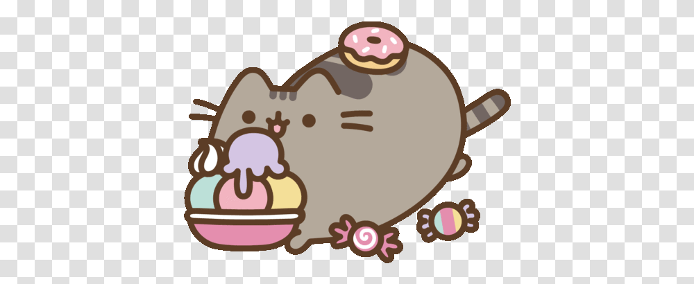 Facts About Pusheen Pusheen Eating Ice Cream, Food, Birthday Cake, Dessert, Cookie Transparent Png
