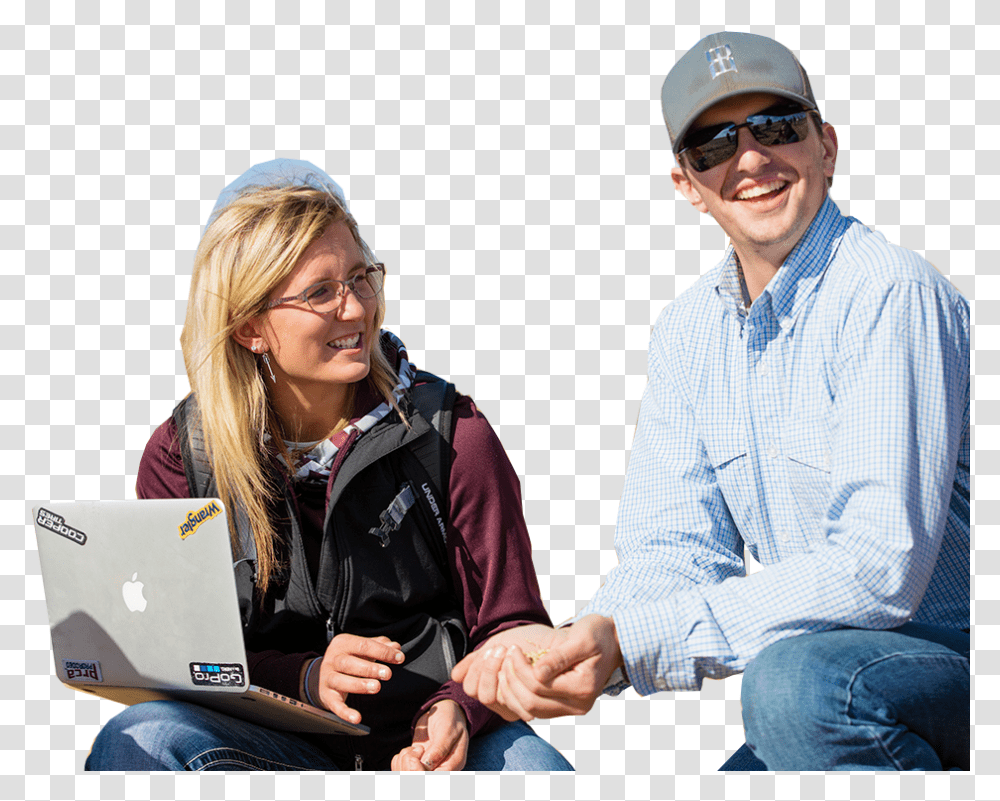 Faculty And Student Work In Field Girl, Person, Pc, Computer, Electronics Transparent Png