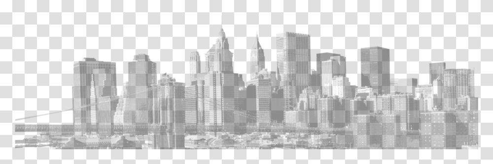 Fade New York Skyline New York Black And White Tattoo, Metropolis, City, Urban, Building Transparent Png