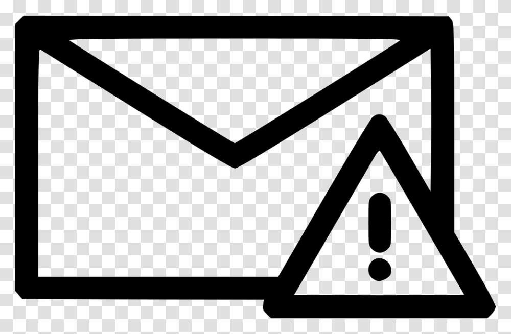 Fail Black And White Clipart Failed Send, Envelope, Triangle, Mail, Airmail Transparent Png