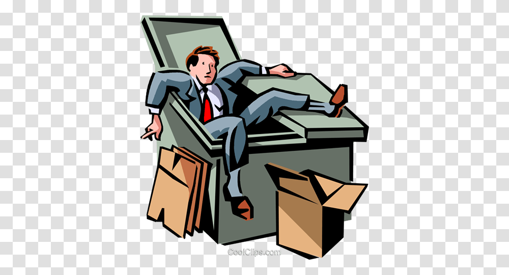 Failure Royalty Free Vector Clip Art Illustration, Sitting, Box, Postal Office, Furniture Transparent Png