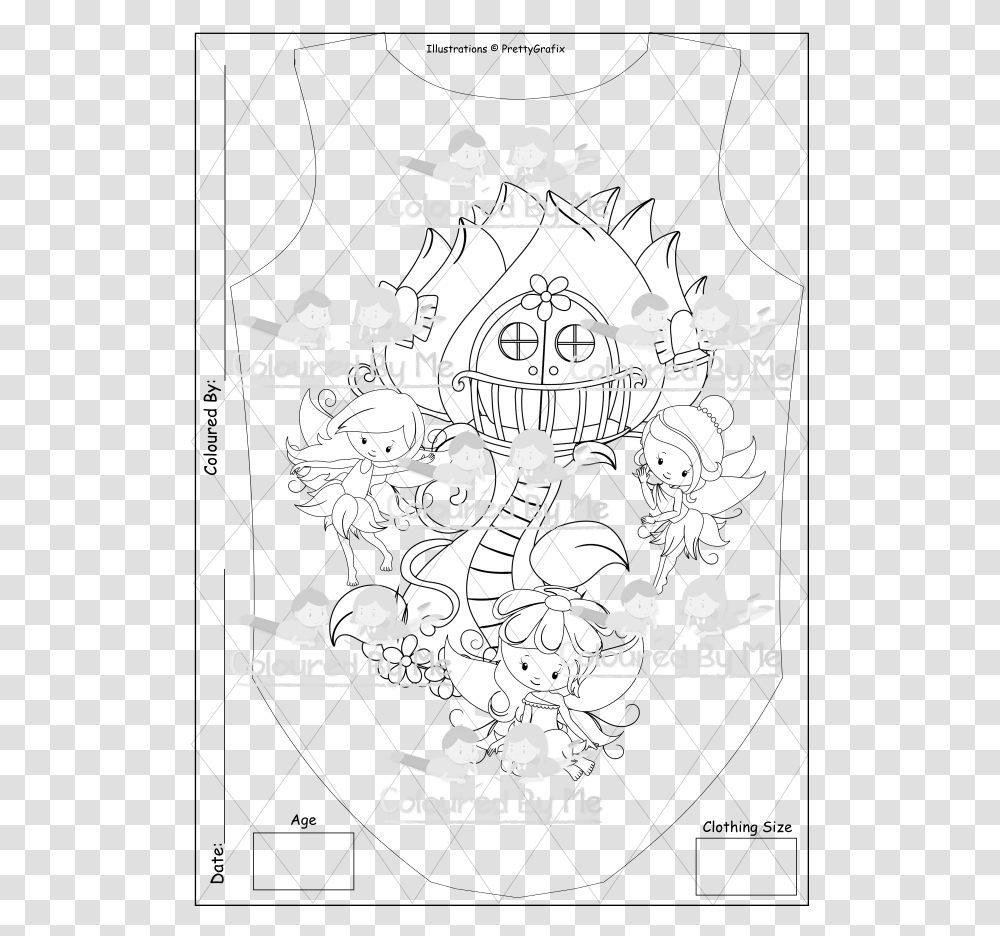Fairies And House Line Art, Stencil, Poster, Floral Design, Pattern Transparent Png