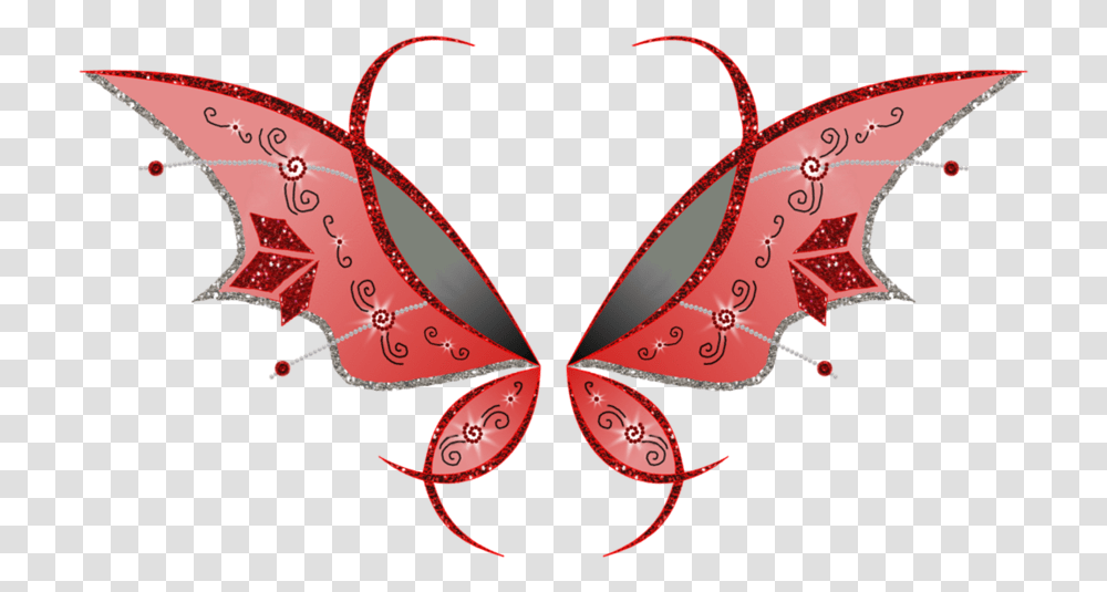 Fairy Fairywings Colorful Colorfulwings Angelwings Winx Red Believix Wings, Pattern, Ornament, Fractal, Heart Transparent Png