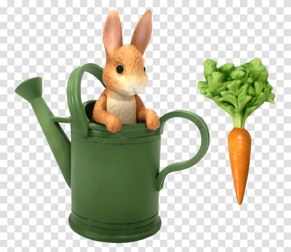 Fairy Garden Peter Rabbit And Watering Can Fairies Peter Rabbit Watering Can, Tin, Toy, Plant, Rodent Transparent Png