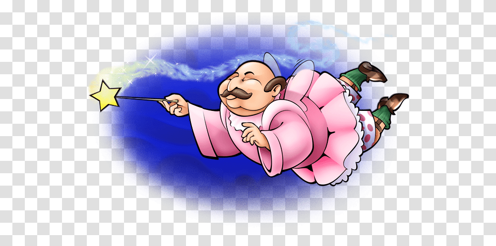 Fairy Godfather Cartoon, Person, Purple, Face, Baby Transparent Png