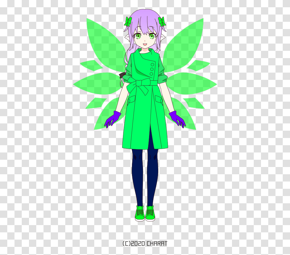 Fairy, Green, Elf, Plant, Person Transparent Png
