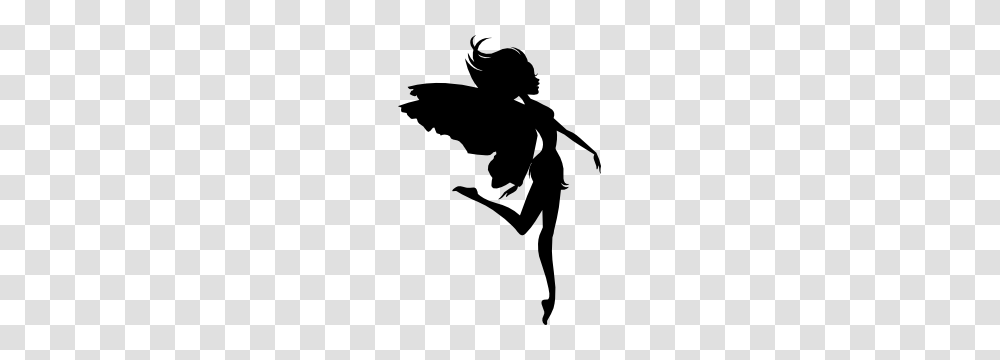 Fairy Holding Pixie Dust Sticker, Silhouette, Person, Human, Stencil Transparent Png