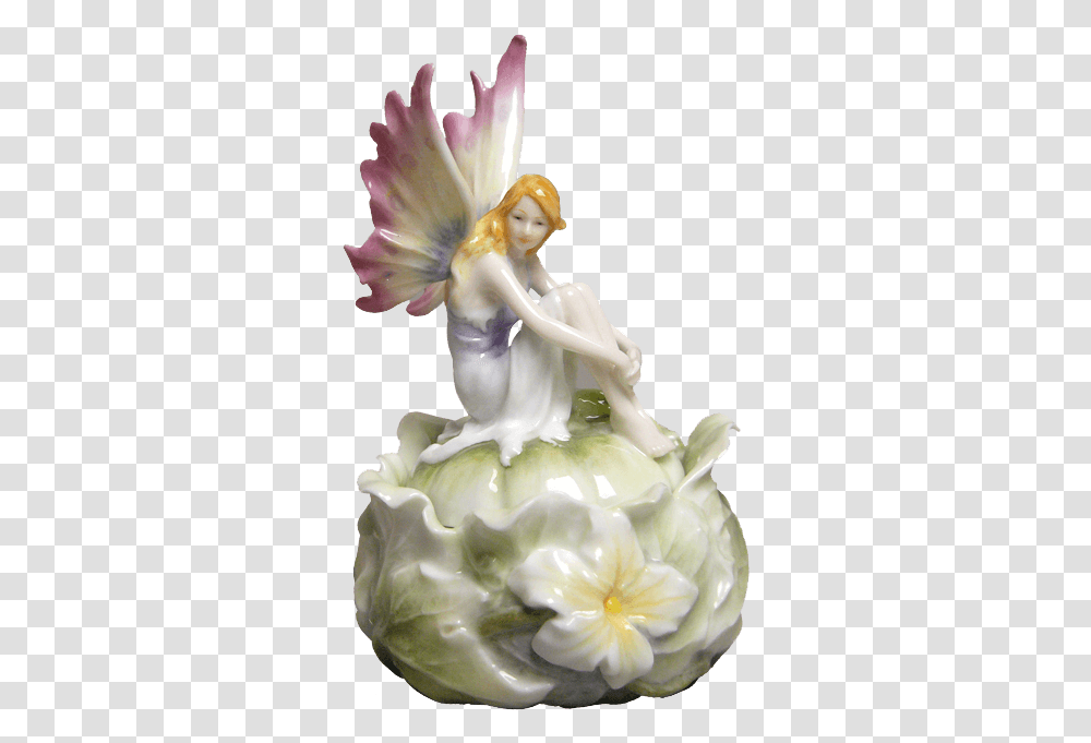 Fairy On Green Squash Trinket Box Figurine, Snowman, Winter, Outdoors, Nature Transparent Png