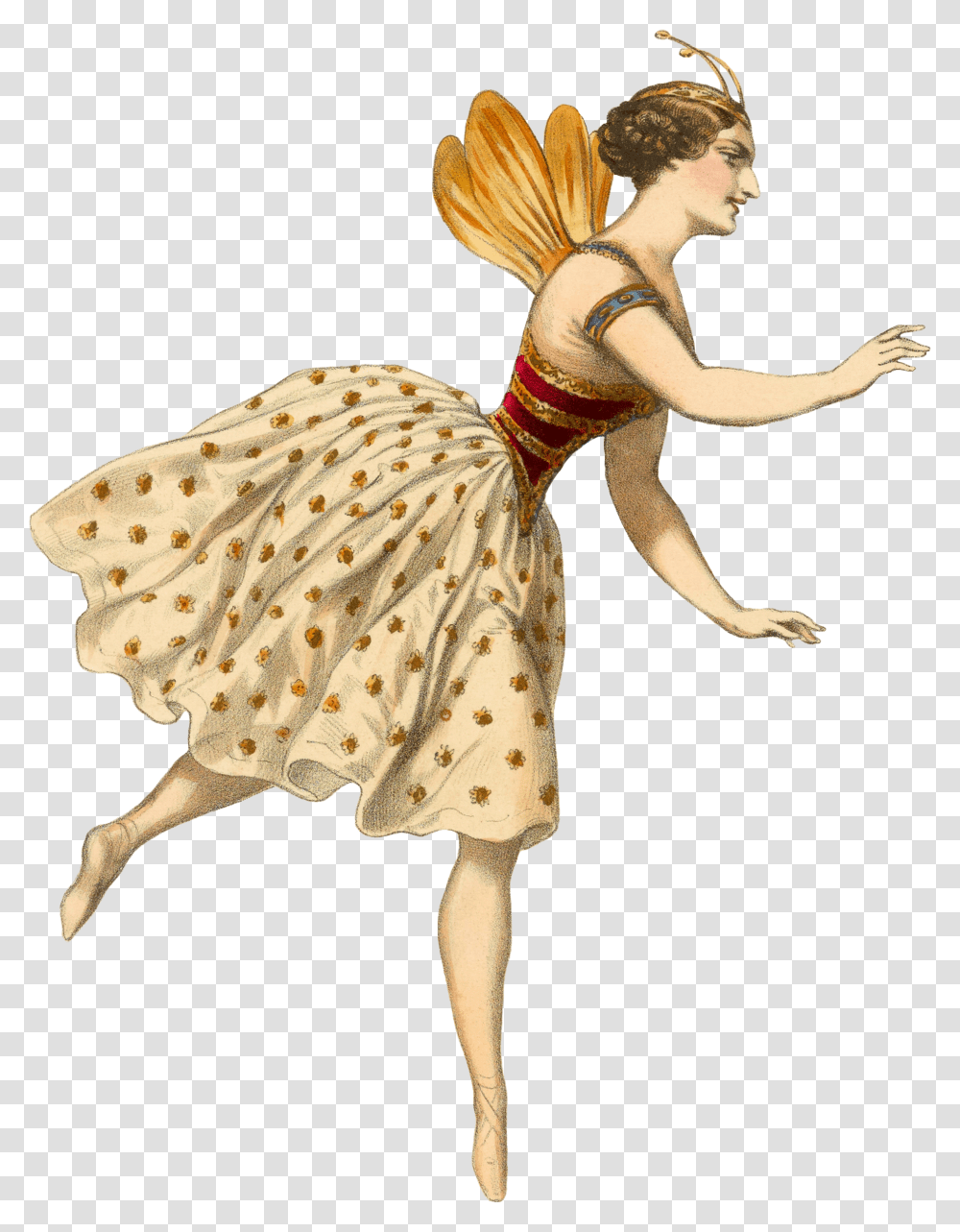 Fairy Painting Figurine Pin Up Girl Pattern Vintage Fairy, Dance, Person, Human, Ballet Transparent Png