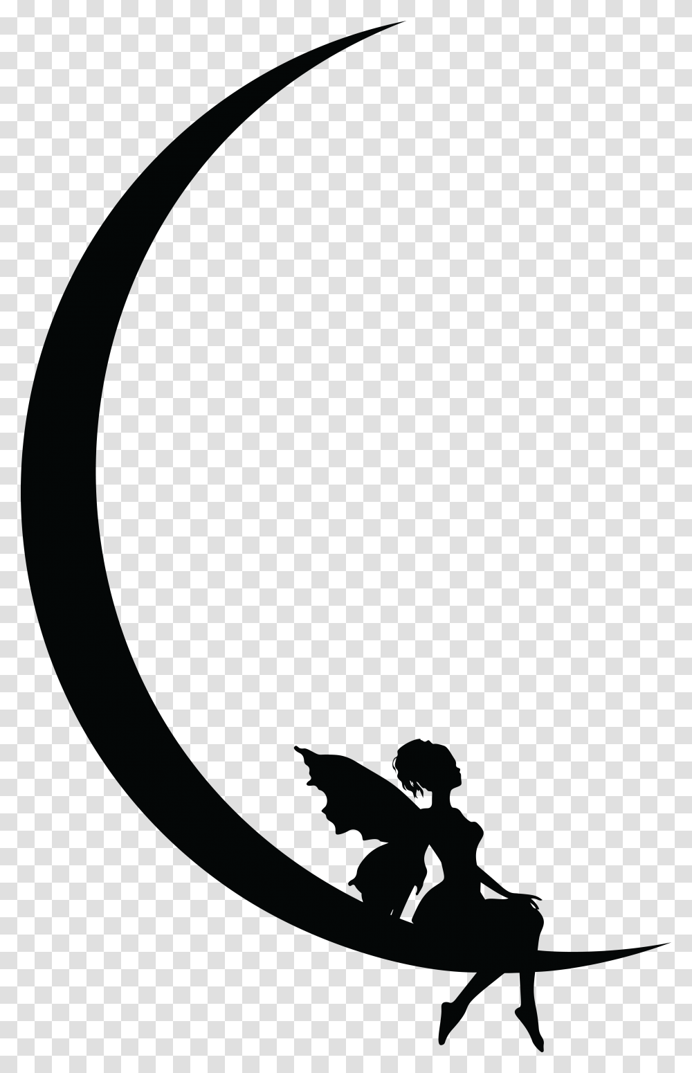 Fairy Resting On Crescent Moon By Yatheesh Clip Arts Crescent Moon And Fairy, Face, Number Transparent Png