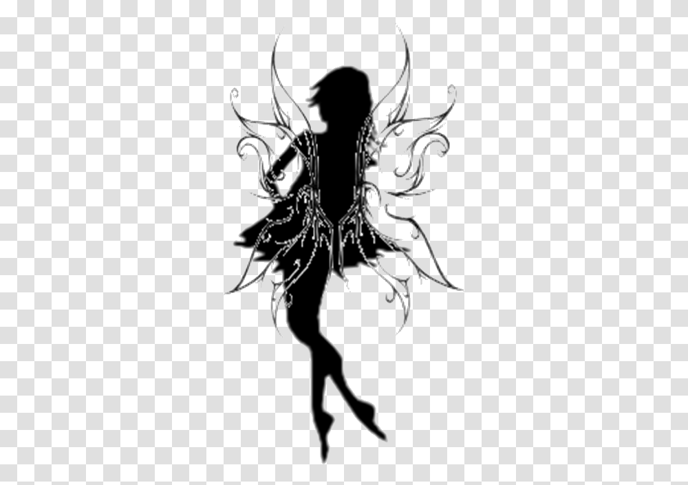 Fairy Silhouette Illustration, Plant, Stencil, Person, Human Transparent Png