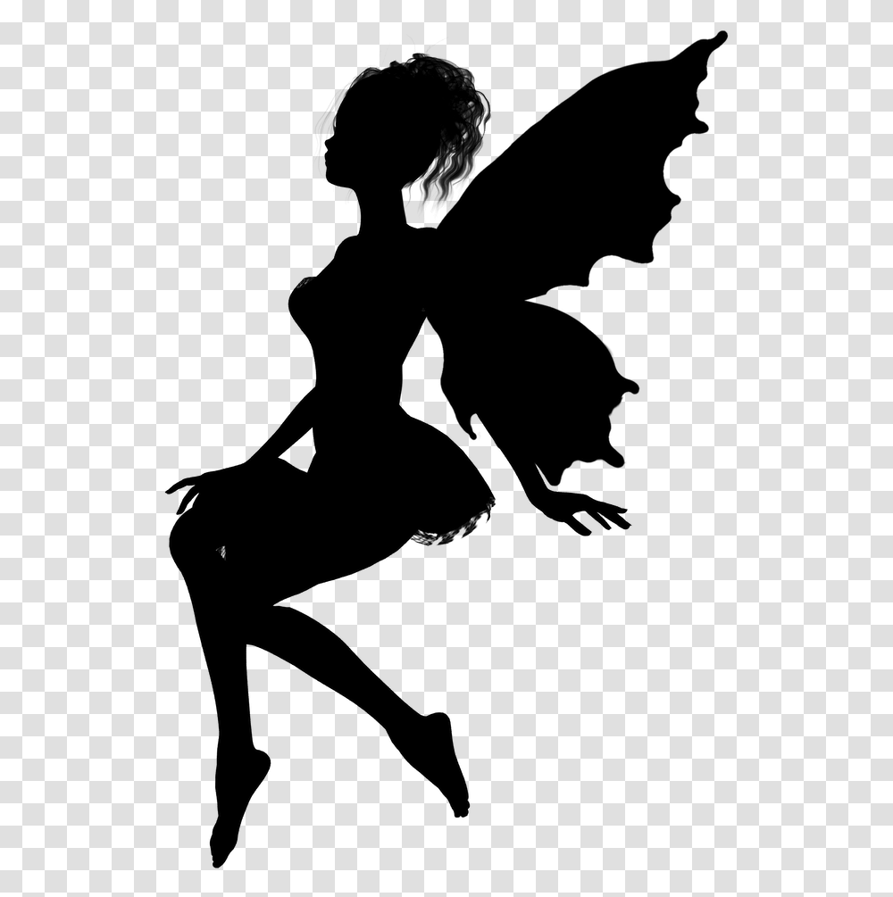 Fairy Silhouette No Background, Gray, World Of Warcraft Transparent Png