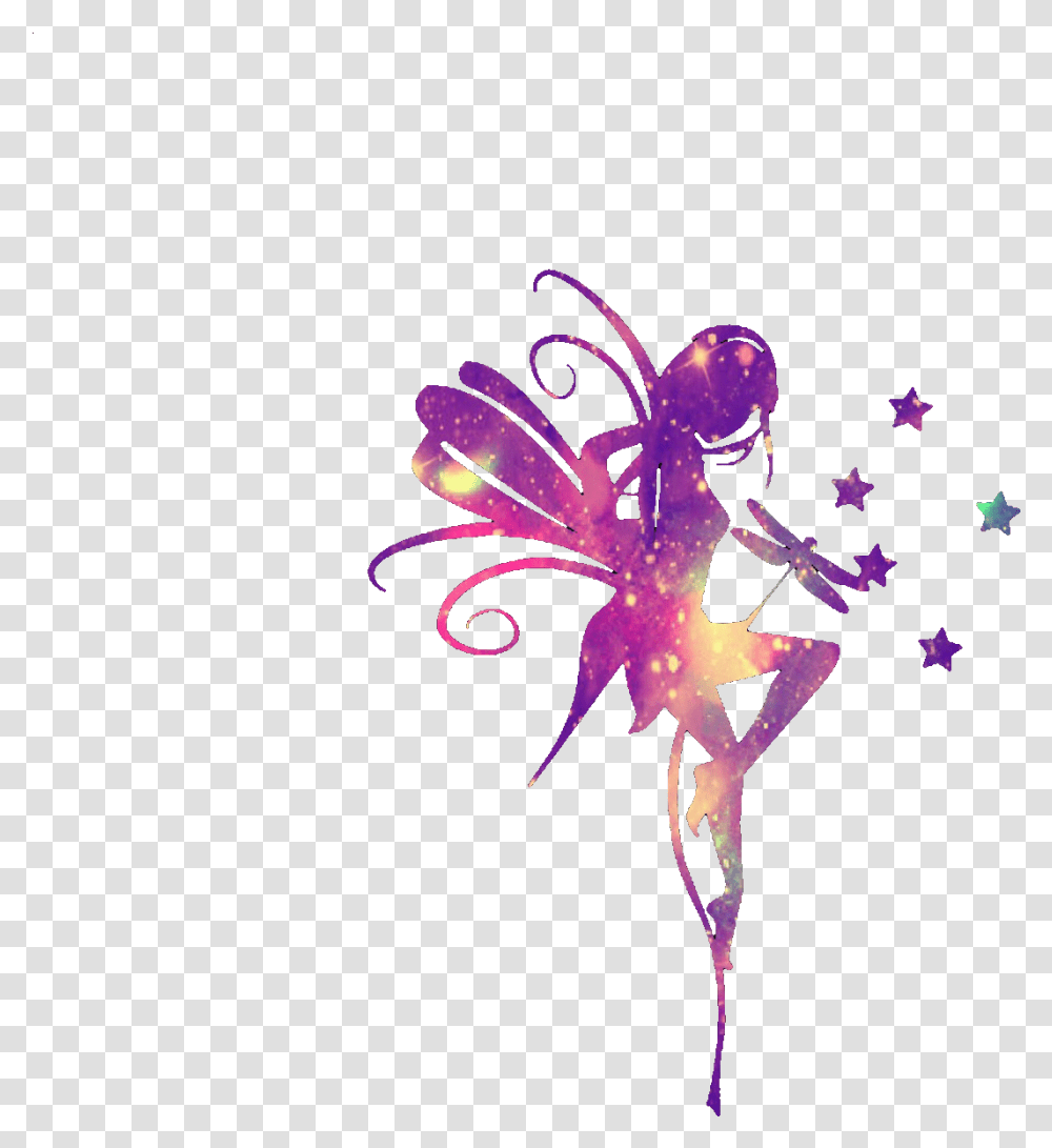 Fairy Silhouette Sticker By Nisan Fairies, Graphics, Art, Purple, Light Transparent Png