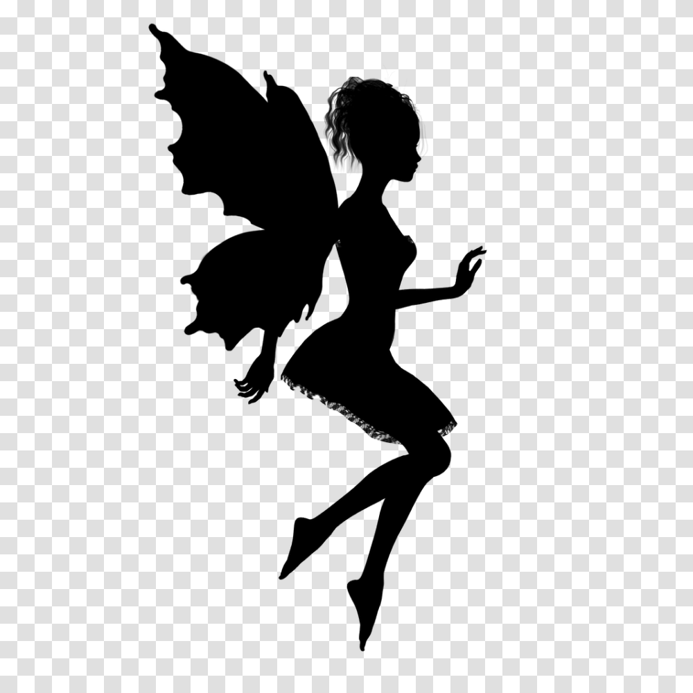 Fairy Silhouettes Fairy, Person, Human, Stencil Transparent Png