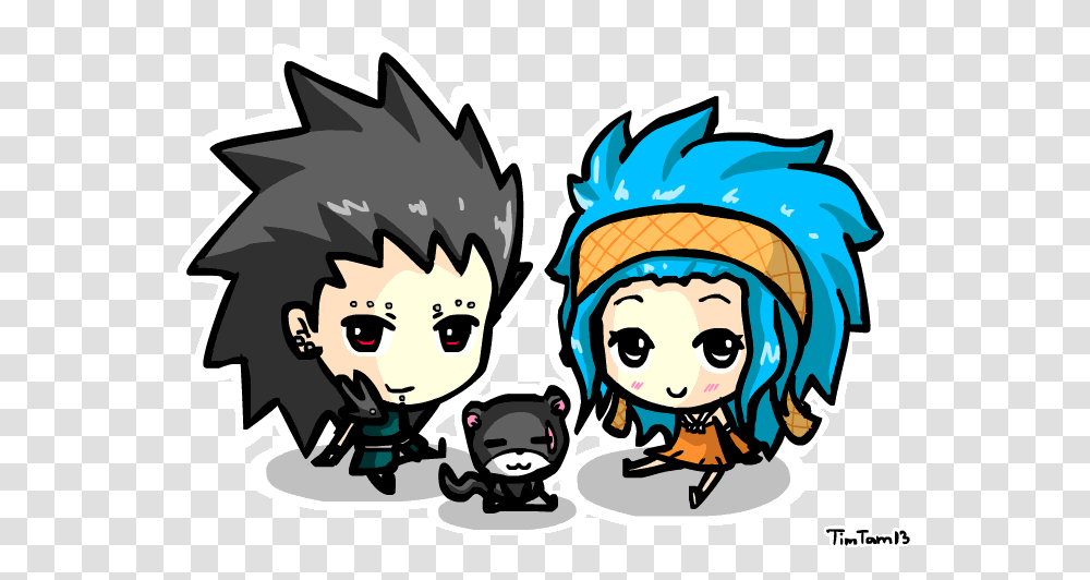 Fairy Tail Gajeel And Levy Chibi, Drawing, Doodle Transparent Png