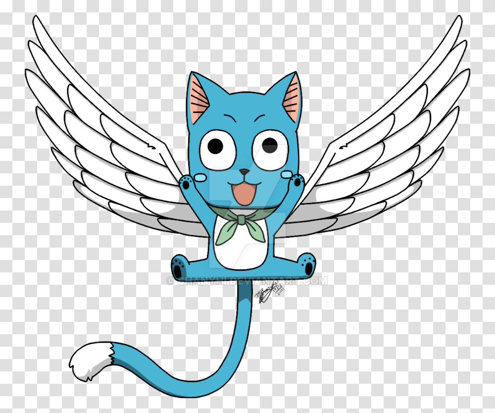 Fairy Tail Happy Happy Fairy Tail Wings, Cat, Animal, Bird Transparent Png