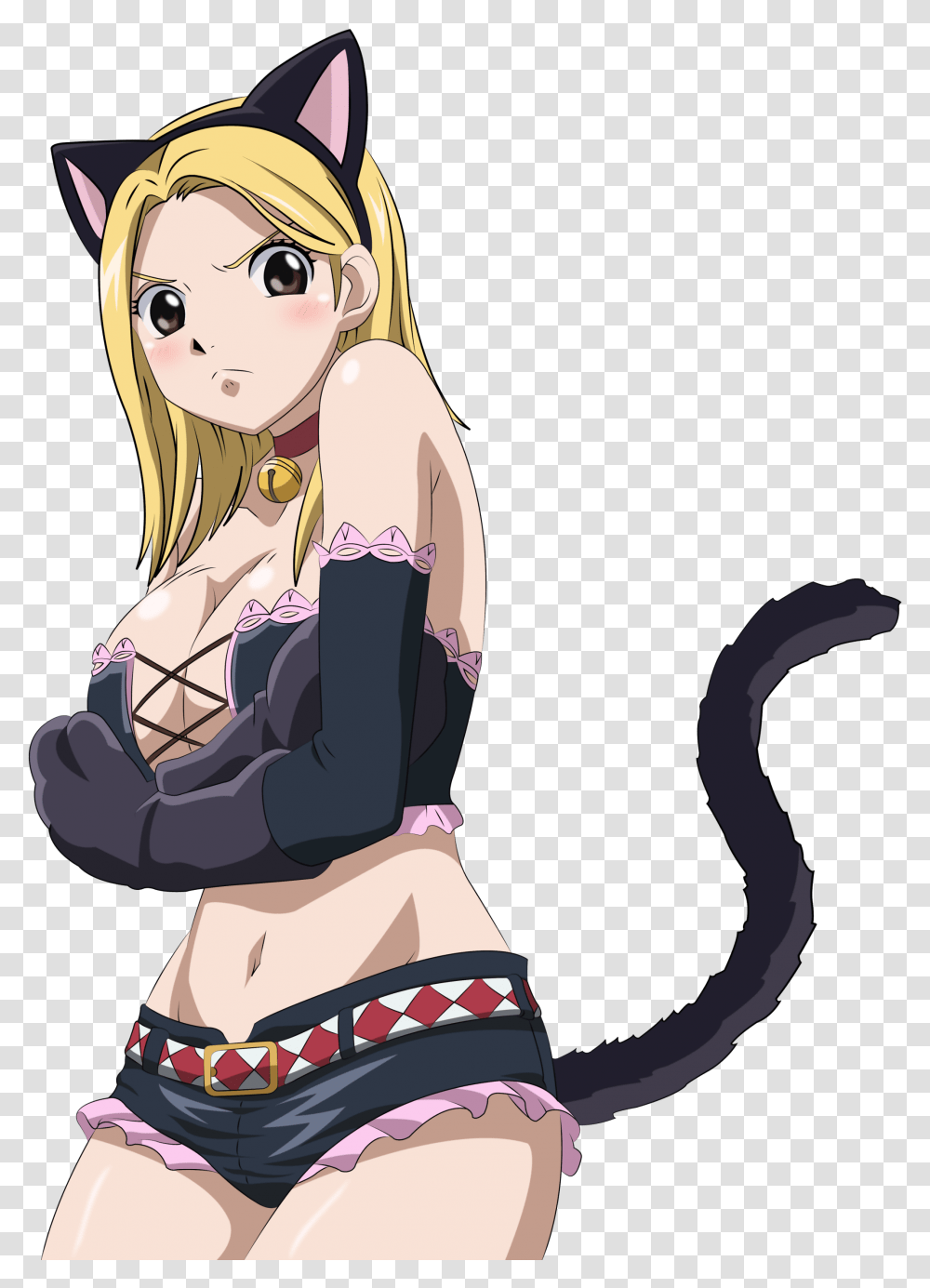 Fairy Tail Lucy Heartfilia Animal Ears Breast Hold Cleavage Fairy Tail Lucy Cat Suit, Manga, Comics, Book, Clothing Transparent Png