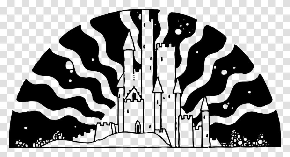 Fairy Tale Images Black And White, Stencil, Architecture, Building, Church Transparent Png
