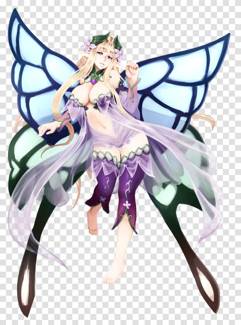 Fairy Titania Anime Flower Fairy Mythical Creature, Manga, Comics, Book, Person Transparent Png