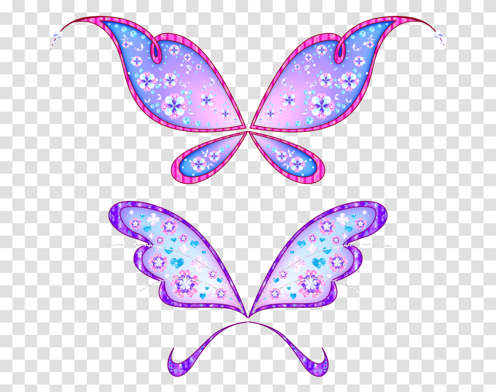 Fairy Wings Winx, Pattern, Ornament, Fractal, Purple Transparent Png