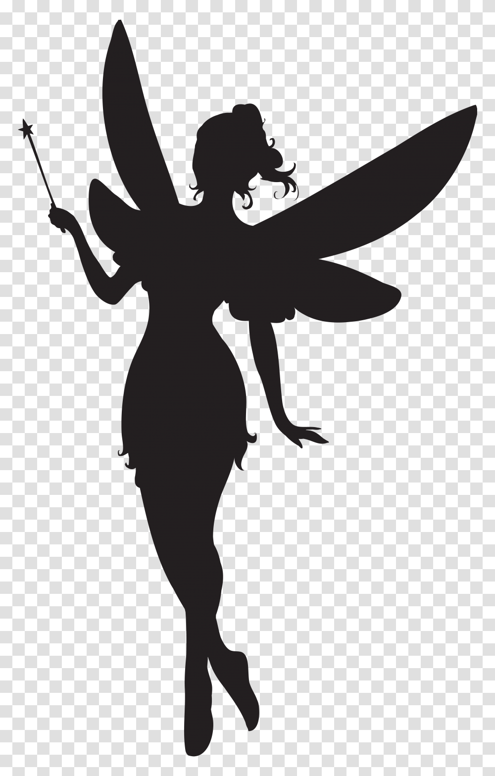 Fairy With Magic Wand Silhouette Clip Gallery, Word Transparent Png