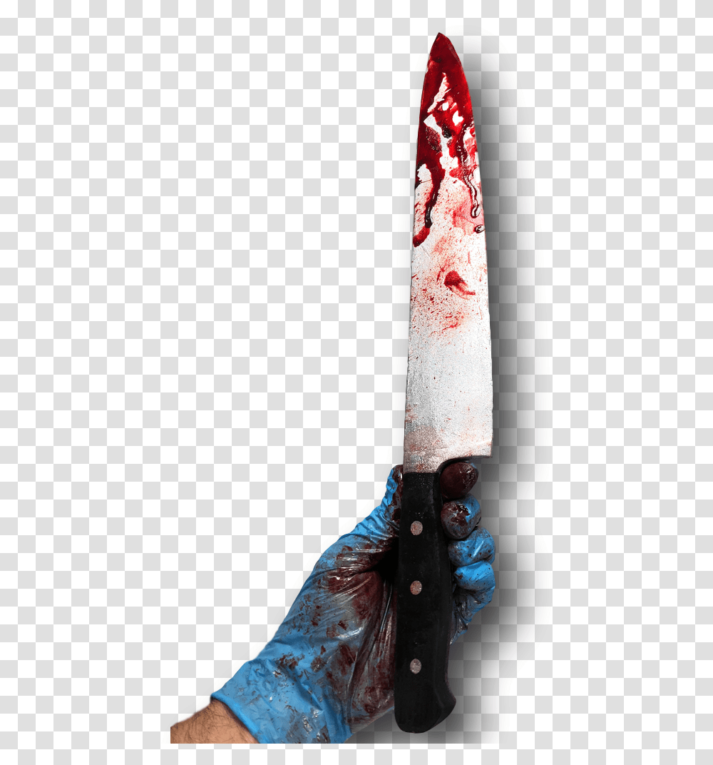 Fake Bloody Myers Kitchen Knife Weapon Halloween Costume Pu Bloody Knife, Person, Human, Ice Pop, Food Transparent Png