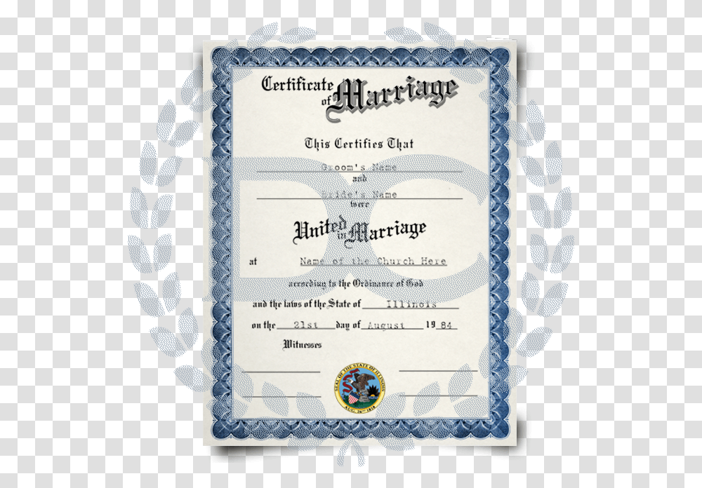 Fake Marriage Certificate Marriage Certificate, Text, Diploma, Document, Passport Transparent Png