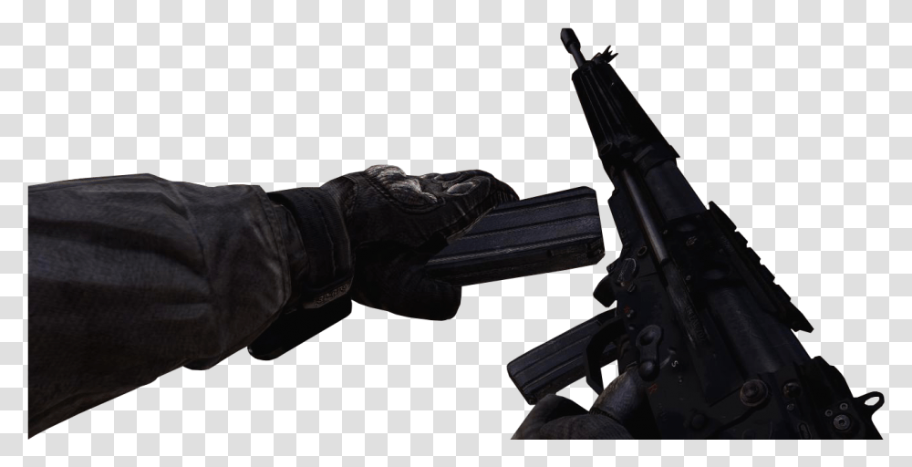 Fal Reloading Mw2 Climbing Shoe, Gun, Weapon, Weaponry, Person Transparent Png