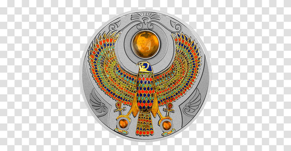 Falcon Of Tutankhamun Agate Scarabaeus 1 Dollar Silver Coin, Rug, Armor, Pattern, Dish Transparent Png