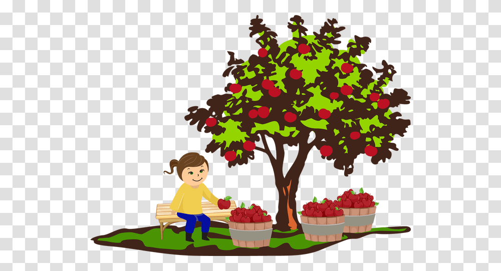 Fall Apple Tree Clipart, Plant, Crowd, Food, Meal Transparent Png