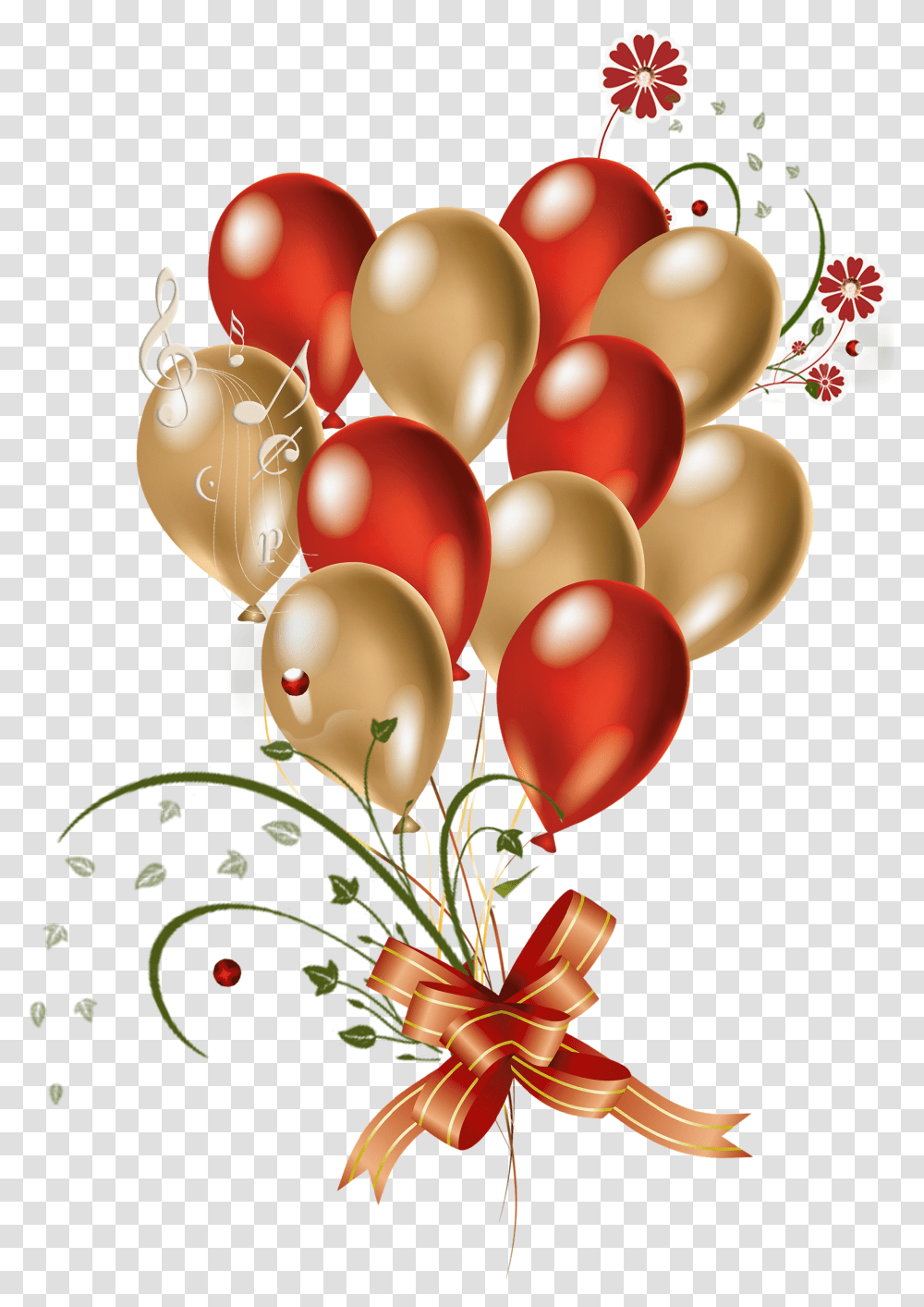 Fall Balloons Clip Art Happy Birthday Red And Gold Balloons Transparent Png