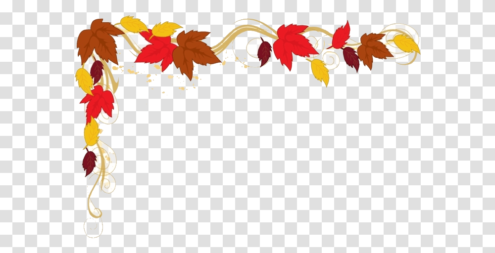 Fall Border Falling Clipart Corner Pencil And In Color Fall Leaves Border, Floral Design, Pattern, Plant Transparent Png