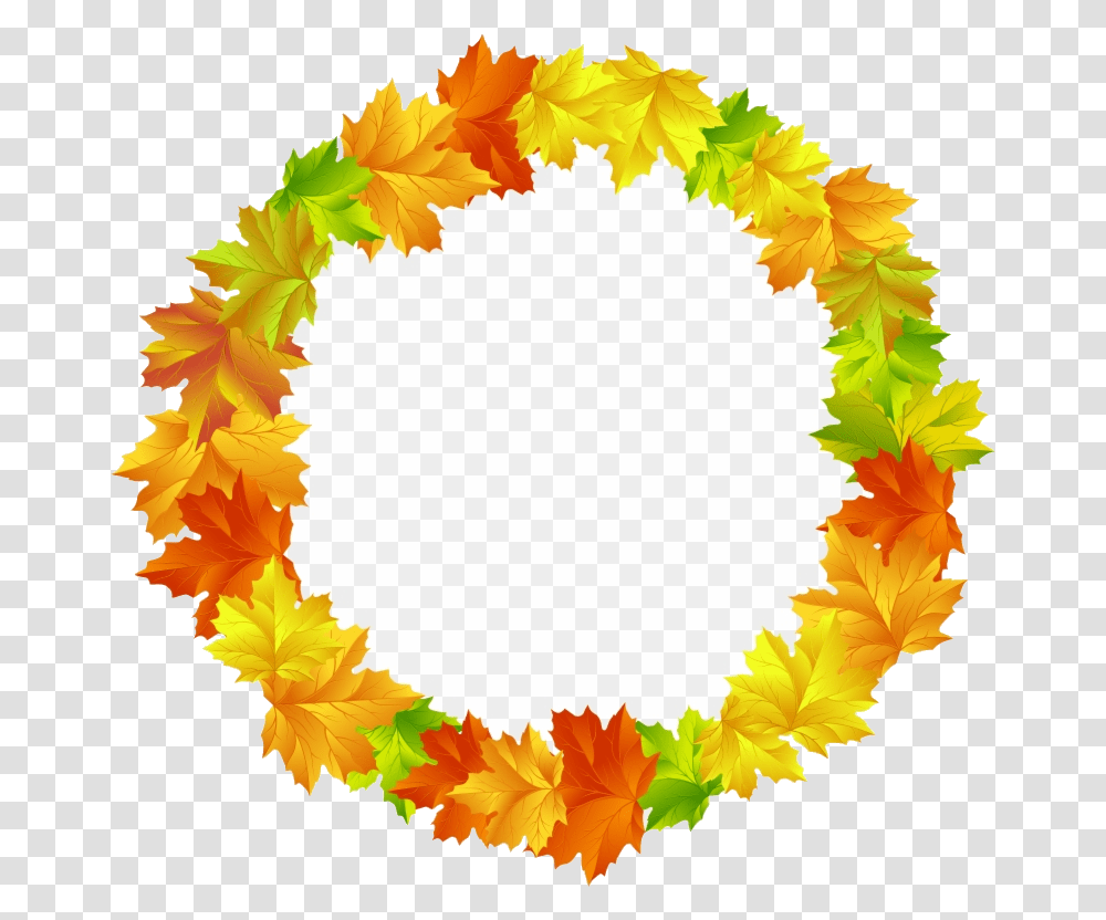 Fall Border Leaves Round Frame Clip Art Imageub Autumn Leaves Circle, Plant, Flower, Blossom Transparent Png