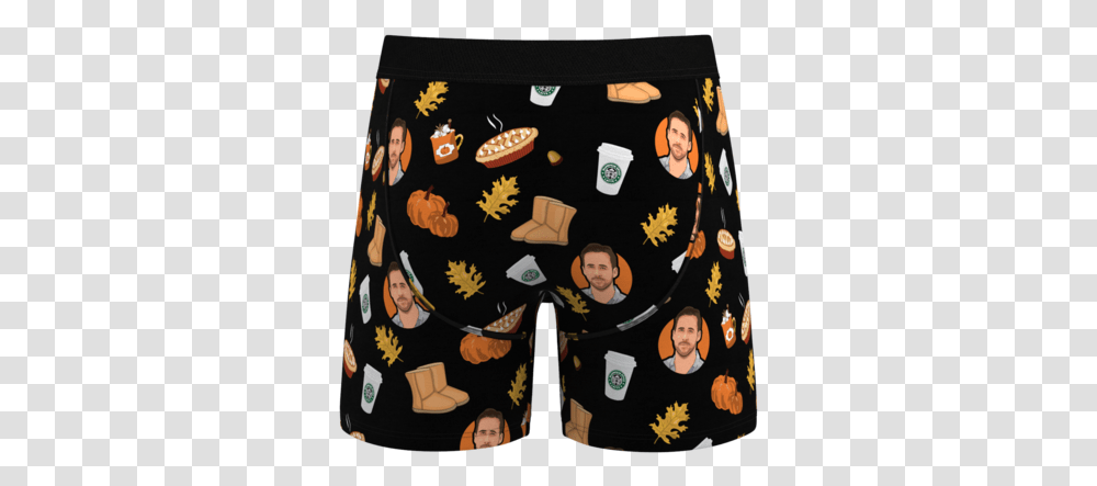 Fall Boxers With Pumpkin Spice LatteItemprop Image Board Short, Apparel, Person, Human Transparent Png