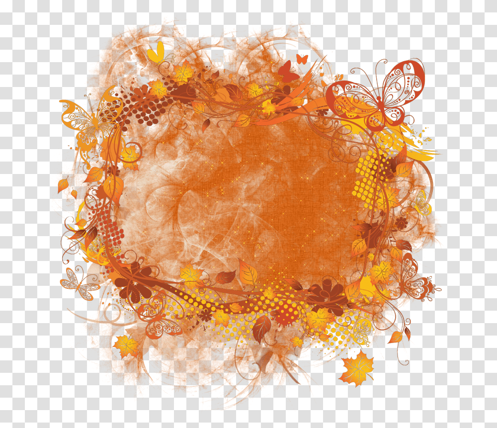 Fall Cluster Frame 800 Height X Width - File Format Vector Trees, Ornament, Pattern, Fractal, Painting Transparent Png