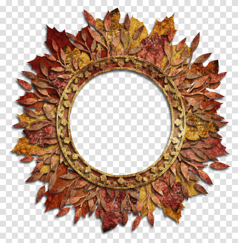 Fall Frame Yuvarlak, Ornament, Pattern, Fractal, Patchwork Transparent Png