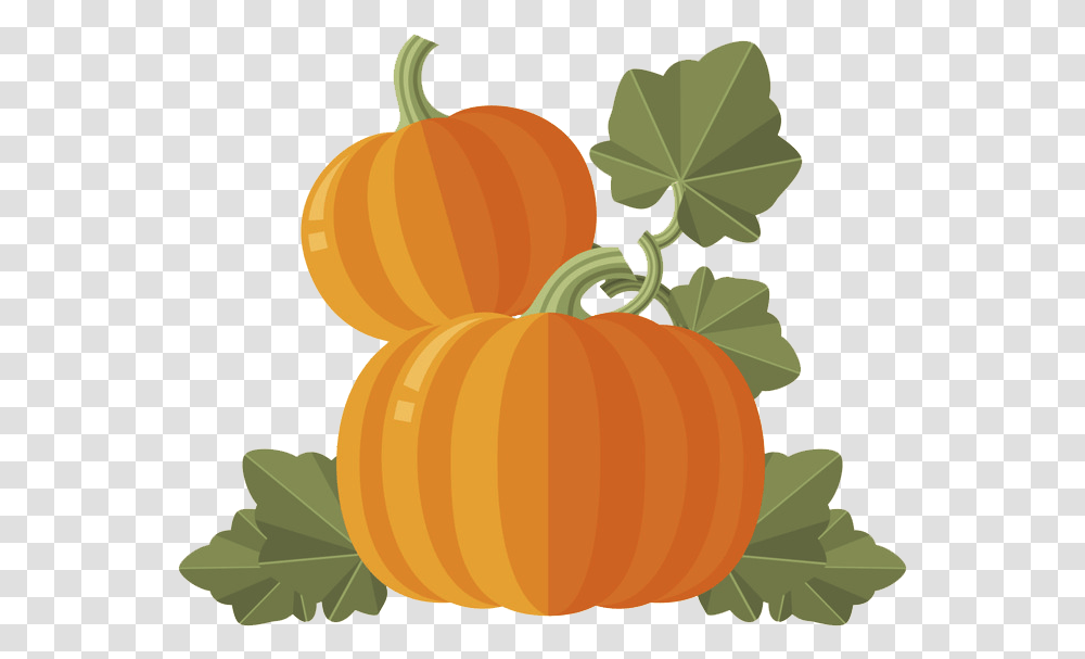 Fall Leaves And Pumpkins Border Pumpkin, Plant, Vegetable, Food, Produce Transparent Png