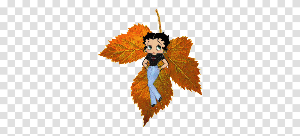 Fall Leaves Betty Boop Autumn Fairy, Leaf, Plant, Toy, Tree Transparent Png