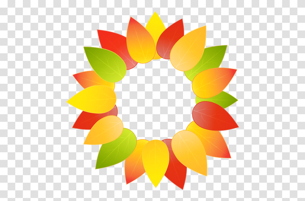 Fall Leaves Border Ribbon Red Ribbon Round Round Ribbon, Plant, Flower, Blossom, Sunflower Transparent Png