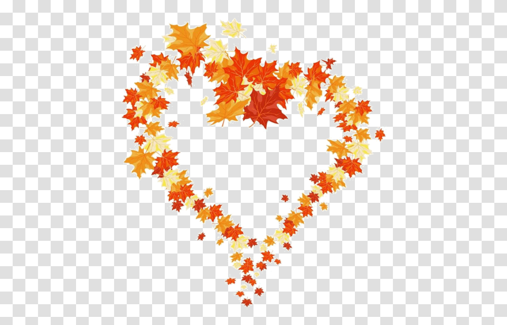 Fall Leaves Heart Clip Art, Alphabet, Number Transparent Png